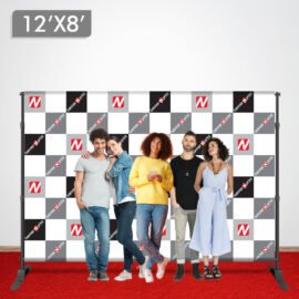 12 x 8 Step and Repeat Banner + Stand + 4 x 12 Red Carpet
