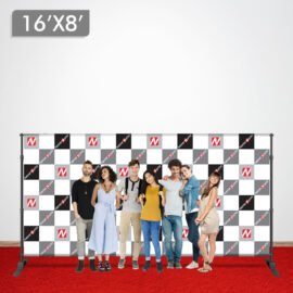 16 x 8 Step and Repeat Banner + Stand + 4 x 16 Red Carpet (Out of Stock)